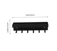 WATIIFUFU Iron Art Wall-Mounted Key Storage Rack with Hooks Black Carbon Steel Hanging Organizer for Home Entryway Simple Design Easy Installation Matte Finish