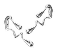 WATIIFUFU Irregular Waterdrop Alloy Earrings Minimalist Geometric Statement Jewelry for Women Abstract Dripping Metal Design Chic Accessory