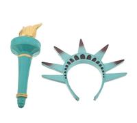 WATIIFUFU July Liberty Crown Headband with Snug Band Structure and Comfort for All-day Wear, Green Spiked Crown Statue of Liberty Headwear for Carnivals and Halloween Costume Accessories