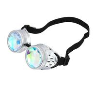 WATIIFUFU Kaleidoscope Steampunk Rave Goggles with Rainbow Crystal Lens Windproof Festival Costume Props for Parties Cosplay Club and Performance Accessories
