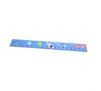 WATIIFUFU Kids Height Measuring Ruler Wall Hanging Chart in Blue Creative Patterns Design on Canvas and Wood, for Recording Growth and Height Measurement in Kids Bedroom or Living Room
