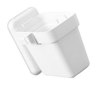 WATIIFUFU Kitchen Trash Can Plastic Wall Mounted with Lid Hanging Waste Basket for Cabinet Door Storage White Compact Home and Office Cupboard Bin