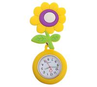 WATIIFUFU Lightweight and Portable Fob Watches for Nurses Digital with Clip-on Design and Synthetic Material, for Hospital Use as A Birthday, Featuring A Lovely Yellow Soft Cartoon