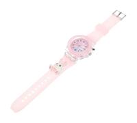 WATIIFUFU Luminous Watch with Rabbit Pattern Cartoon Movement Pink LED Wristwatch for Suitable for School Birthday and Daily Wear