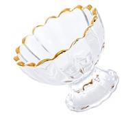 WATIIFUFU Luxurious Gold Trim Dessert Cup Glass Ice Cream Glasses Sundae Bowl Pudding Cup Set