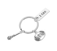 WATIIFUFU Microphone Keychain Pendant Smooth Polished Mini Mic Bag Key Ring Music Lover Gift for Singers and Public Speakers Creative Musical Key Decor Accessory