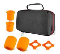 WATIIFUFU Microphone Storage Case with Sponge Windscreens and Anti-Slip Rings Protective Shockproof Carrying Bag with Bottom Rod Sleeves Zippered Box for Microphone and Accessories