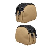 WATIIFUFU Mini Coin Purse Set of 2, Portable Small Change Pouch with Zipper, Mud Color, Compact Card Holder and Key Wallet with Belt Attachment for Women and Men