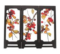 WATIIFUFU Mini Folding Screen Desktop Decorative Divider Traditional Asian Tabletop Room Divider Small Space Privacy Screen for Home Office Studio Decor