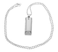 WATIIFUFU Mini Harmonica Necklace Pendant with Sound Function, Portable Music Necklace for Men and Women, round Bead Chain Jewelry Suitable for Travel and Daily Wear
