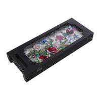 WATIIFUFU Mini Screen Folding Divider 3 Panel Acrylic Chinese Style Foldable Desktop Screen for Studies and Lounges