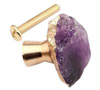 WATIIFUFU Modern Crystal Wardrobe Handle Knob with Brass Edge Elegant Cupboard Pull for Bathroom Cabinet and Closet Replacement Easy to Install
