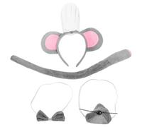 WATIIFUFU Mouse Accessories Costume Tail Headbands Christmas Mouse Outfit Prop Chef Hat Headband Bowtie Grey