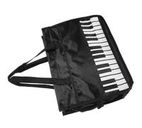 WATIIFUFU Music Sheet Storage Pouch Elegant Black Oxford Cloth Instrument Accessory Holder Splashproof Material Piano Keyboard Pattern Easy to Store and Carry for Music Lessons
