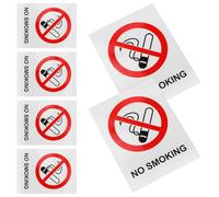 WATIIFUFU No Smoking Signs 6Pcs Rectangular Self Adhesive Safety Warning Stickers for Indoor and Outdoor Use Offices Hotels Fire Risk Reminder