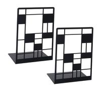 WATIIFUFU Nonslip Iron Bookends Sturdy Metal Book Holders with Elegant Black Finish Practical Non-skid Shelf Organizers for Home Office School Book Stand Display