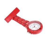 WATIIFUFU Nurse Watch Clip-on Red Plastic Nurse Fob Watch for Women Numeric Dial Suitable for Medical Staff and Students