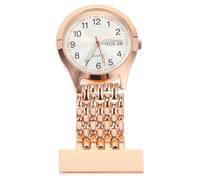 WATIIFUFU Nursing Watch Clip-on Brooch Pocket Watch with Dual Calendar Luminous Design and Quartz Movement Sturdy Zinc Alloy and Glass for Nurses Easy to Carry