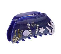 WATIIFUFU Ocean Elements Acrylic Claw Clip for Women Elegant Hair Accessory Durable Jaw Clip for All Hair Types for Parties and Everyday Use Blue Design