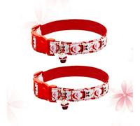 WATIIFUFU Pet Collars for Daily Use and Festive Decoration Size S 2pcs Christmas Santa Claus Themed Red Nylon Adjustable Collars with Quick-release Buckle for Dogs and Cats