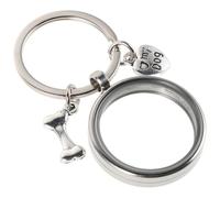 WATIIFUFU Pet Cremation Urn Keychain with Silver Metal Heart and Paw Charms, Lightweight Double-layer Design with Crystal Visual Panel, Keepsakes Protector for Pet’s Fur and Photo,