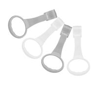 WATIIFUFU Portable Baby Pull up Safety Rings 4pcs Set for Infants and Toddlers Crib Hanging Assist Tools in Gray and White for Walking Support and Strength Training