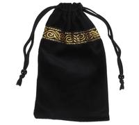 WATIIFUFU Portable Black Velvet Tarot Card Pouch Set with Embroidered Thickened Drawstring Bag, Small Tarot Organizer for Travel and Storage