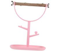 WATIIFUFU Portable Tabletop Parrot Perch Stand for Training and Play Wood and Plastic Bird Stand with Rough Surface for Indoor Parrots Budgies Cockatiels and Small Birds Safe and Design