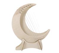 WATIIFUFU Portable Wooden Lyre Harp Moon Harp for Beginners with Strings and Tuning Wrench Stable Sound and Warm Tone Musical Instrument for Finger Playing and Easy Music Learning