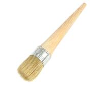 WATIIFUFU Professional Round Wax Brush with Natural Bristles for Furniture Waxing and Painting Large Wood Handle for Stencils and Home Decor Ergonomic Precision Tool for Smooth Finish