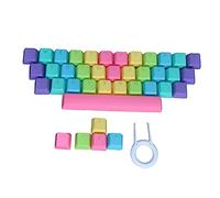 WATIIFUFU Rainbow Keycaps Kit Key with Puller Tool Crack Resistant Keyboard Decor Easy to Install Chic Replacement Caps in Purple Blue Green Yellow Pink for Mechanical Keyboards
