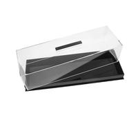 WATIIFUFU Rectangular Cake Tray with Clear Acrylic Lid for Dessert Display Reusable Pastry Serving Platter Case with Cover for Bakery Home Party Buffet Presentation