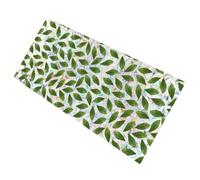 WATIIFUFU Removable Self Adhesive Window Film Privacy Decorative PVC Static Cling with Colourful Leaf Pattern, Light Green Stained Glass Effect for Bedrooms and Bathroom