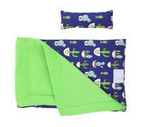 WATIIFUFU Reptile with Pillow for Pet Lizards Breathable Soft Habitat Bed for Iguana Anole Gecko Cotton Hideout with Fleece Blanket in Blue and Green