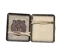 WATIIFUFU Retro Embossed Metal Cigarette Box 20pcs Protective Storage Case with Flipping Cover Portable Cigarette Protector Suitable for Travel and Daily Use
