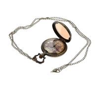 WATIIFUFU Retro Vintage Pocket Watch World Map Relief Art Fashionable Quartz Watch for Ages