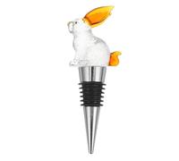 WATIIFUFU Reusable Rabbit Wine Bottle Stopper Saver Sealer with Leakproof Silicone and Glass Material, Coffee Colour, Cute Design for Parties and Bars, Unique Wine Accessories Cap