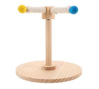 WATIIFUFU Rotating Windmill Bird Perch Stand for Parakeets and Parrots with Stable Wooden Construction and Natural Hemp Rope, for Homes and Pet Stores as Intellectual Stimulation Cage