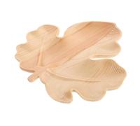 WATIIFUFU Rustic Wooden Fruit Plate Leaf-Shaped Serving Tray for Snacks and Desserts Portable Natural Wood Small Sweet Dish for Home Parties and Seasonal Valentines Day Decor