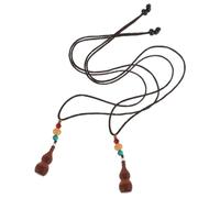WATIIFUFU Sandalwood Gourd Necklace Long Boho Style Sweater Chain Necklace Ethnic Calabash Locket Charm for Travel Parties and Daily Use
