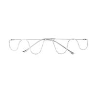 WATIIFUFU Semi-rimless Women Eyeglasses Frame Diamond Ornament, Metal Material, Fine Workmanship for Long Time Use, Stylish Silver Frame for Festival and Party Accessories