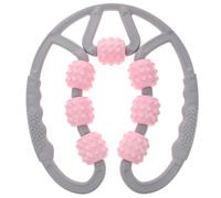 WATIIFUFU Seven-Wheel Leg Massager Roller for Waist and Thighs, Manual Muscle Relaxation Massage Tool for Fitness and Body Care, Pink Slimming and Blood Flow Enhancing Equipment