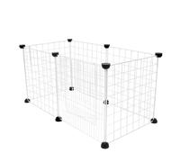 WATIIFUFU Shape Metal Dog Cage with 12 Fixing Buckles, Easy to Assemble Iron Wire Cat Playpen, Suitable for Indoor and Outdoor Use, Portable Pet Pen for Small Dogs and Kittens Random Color