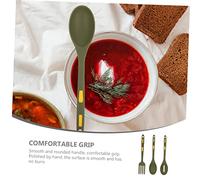 WATIIFUFU Silicone Cooking Fork Set Pasta Spoon and Slotted Fork for Spaghetti Serving Practical Kitchen Utensils with Smooth Edges Comfortable Grip for Home Restaurant and Camping Use