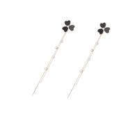 WATIIFUFU Silver Clover Earrings for Women 1 Pair Drop Dangle Ear Pendants with Tassel Design, Practical and Skin-friendly Jewelry for Leisure Activities and Seasons