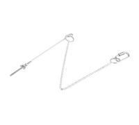 WATIIFUFU Silver Iron Chicken Hanging Feeder with Long Skewer for Vegetables, Safe for Poultry and Other Large Medium Birds, Hanging Bird Veggies Skewer Feeder for Outdoor Use
