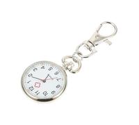 WATIIFUFU Silver Pocket Watch with Big Number Display, Simple to Operate and Portable Nurse Watch for School Use, Made of Titanium Alloy and Glass with Modern Advanced Design