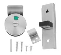 WATIIFUFU Silver Stainless Steel Bathroom Stall Door Latch with Vacant Occupied Indicator, Narrow Slide Lock Fits Sliding Stall Doors for Commercial and Home Bathroom Privacy