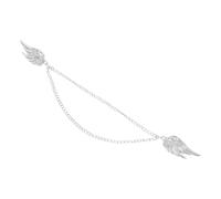 WATIIFUFU Silver Versatile Use with Meticulously Polished Finish Angel Wing Tassel Chain Brooch Pin Zinc Alloy Lapel Pin for Men and Women for Suits and Collar Accessories