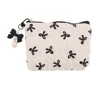 WATIIFUFU Small Makeup Pouch Cosmetics Bag Elegant Design Polyester Lightweight Compact Design Women on The Go Bowknot 5.70x4.32x0.79in
